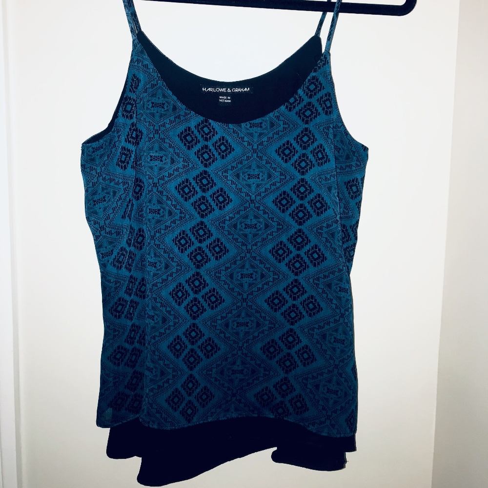 Blue & Black Pattern - Double Layer Tank - Size
